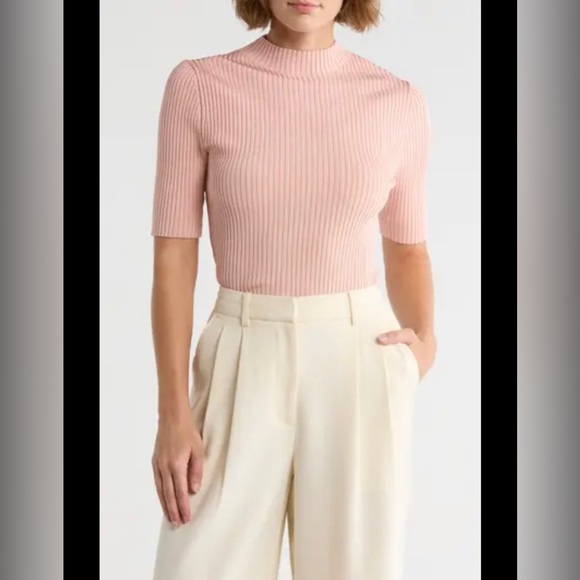 Truth Tops - Truth Funnel Neck Soft Shell Elbow Sleeve Ribbed Sweater size Medium